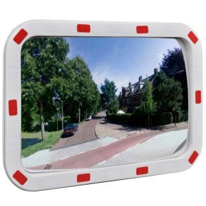 Convex WYPUKŁE PROSTOKĄTNE LUSTRO DROGOWE 40 x 60 cm z Odblaskową Ramą