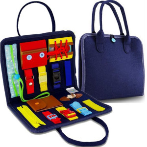 Tablica manipulacyjna MONTESSORI sensoryczna walizka