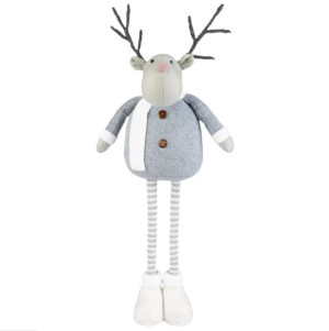 Renifer Świąteczny figurka 71cm WYSUWANE NOGI szary