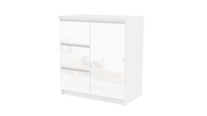 Komoda Malaga 1d3s Biel Połysk
