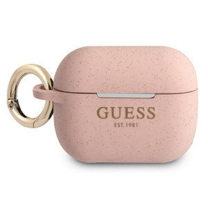 Guess etui do AirPods Pro GUAPSGGEP różówe Silicone Glitter
