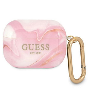 Guess etui do AirPods Pro GUAPUNMP różowe Marble Collection