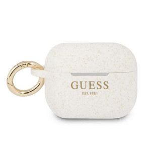 Guess etui do AirPods Pro GUAPSGGEH białe Silicone Glitter