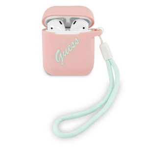 Guess etui do AirPods GUACA2LSVSPG różowo-zielone Silicone Vintage