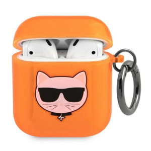 Karl Lagerfeld etui do Airpods KLA2UCHFO pomarańczowe Choupette