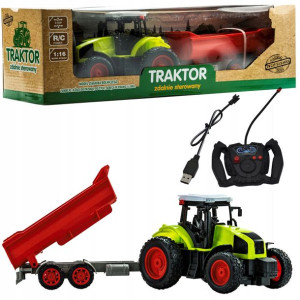 Rc Zdalnie Sterowany Traktor + Wywrotka Czerwona