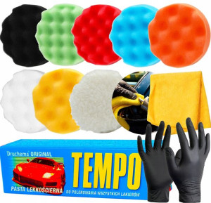Zestaw Gąbki Polerskie Pady Pasta Polerska Tempo