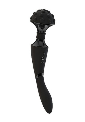 Dwustronny masażer łechtaczki wibrator 28cm 10 trybów czarny
