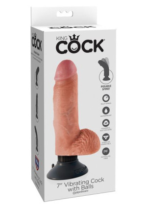 Wibrator-vibrating Cock W Balls Flesh 7 Inch