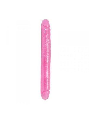 Podwójne dildo do podwójnej penetracji lub dla par różowe 35 cm