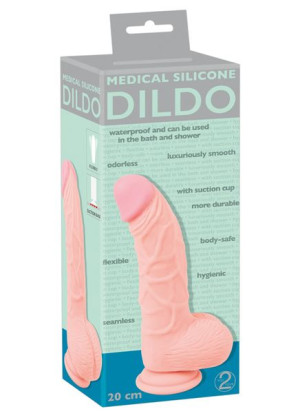 Realistyczny elastyczny penis dildo przyssawka 20cm