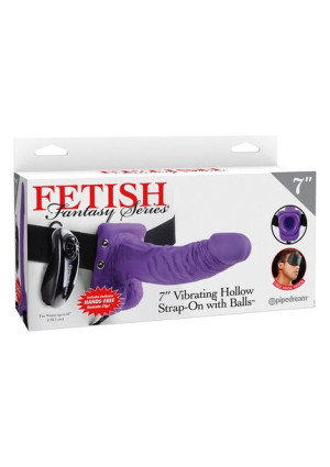Proteza-vibr Strap-on W Balls 7"""" Purple