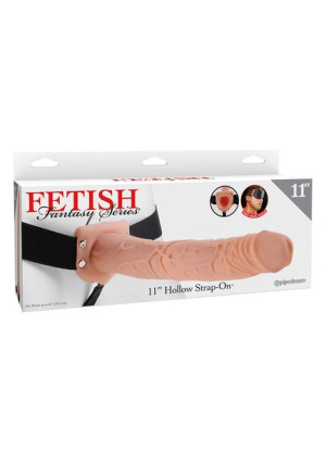 Proteza-hollow Strap-on W Balls 11"""" Flesh