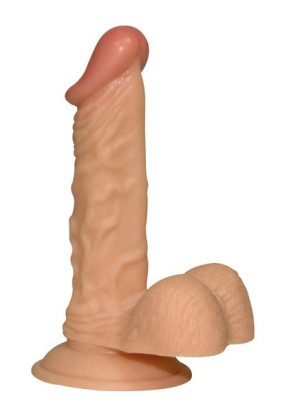 Naturalnej wielkości penis dildo z przyssawką 17cm