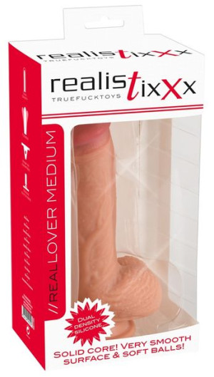 Realistyczny elastyczny penis dildo z jądrami 21cm