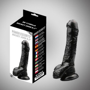 Rocket john black dildo 8,2 inch 21 cm