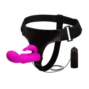 Strap-on uprząż wibrator króliczek  pilot 15cm