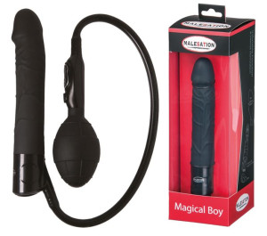 Dmuchany powiększany penis wibrator 7 trybów 15cm