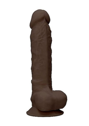 Silicone Dildo With Balls - 22,8 cm - Brown