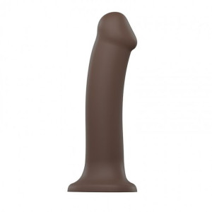 Dildo semi-realistic dual density bendable chocolate - xl