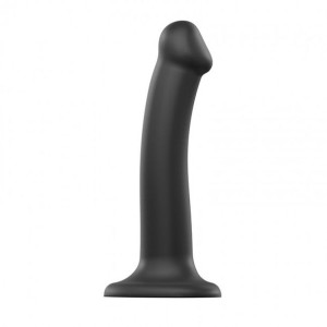Dildo semi-realistic dual density bendable black - m