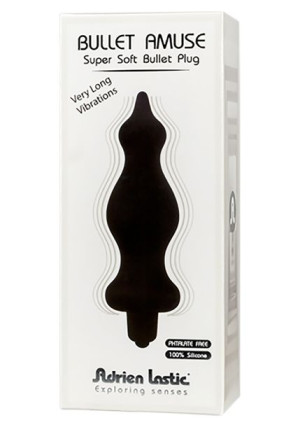 Korek analny 2w1 - wibrator analny czarny silikon 14 cm