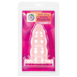 Plug-tripple Ripple Butt Plug Flesh L