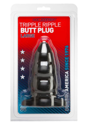 Plug-triple Ripple Butt Plug Black L