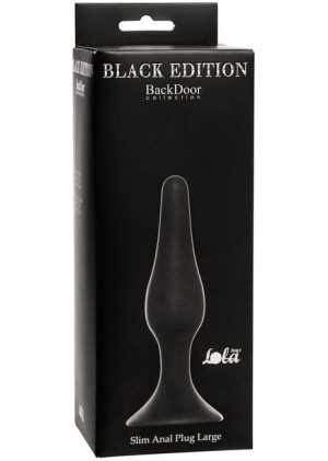 Plug analny przyssawka korek silikon wąski 12cm czarny