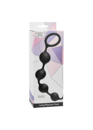 Łańcuszek analny z uchwytem silikon czarny 35 cm