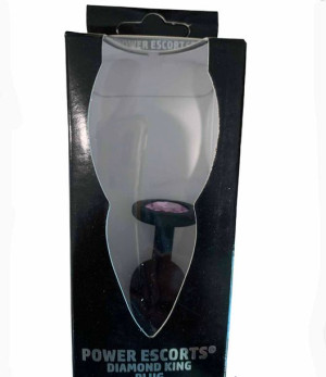 Plug-Diamond King Butt Plug - Silicone Black Medium Pink
