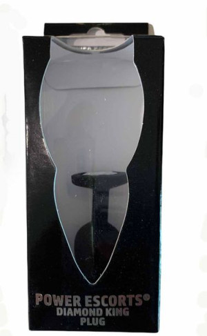 Plug-Diamond King Butt King - Silicone Black Medium Clear