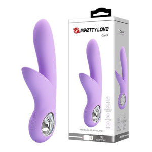 Królik wibrator wypustki masażer łechtaczki 19cm USB 7 trybów lila