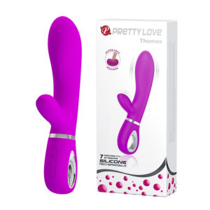 Wibrator punkt G łechtaczka wagina królik 20cm USB 7 trybów fioletowy