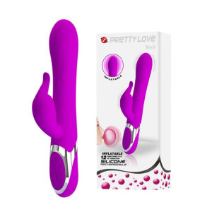 Wibrator pompowany powiększający się królik 23cm USB 7 trybów