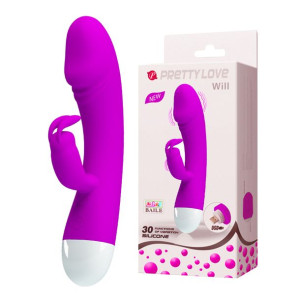 Wibrator z masażerem łechtaczki 30trybów 18cm