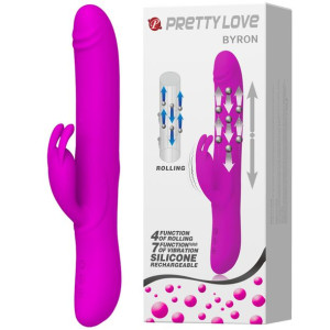 Wibrator króliczek ruchome kulki stymulator 25cm 7 trybów USB