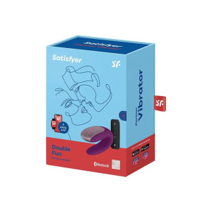 Wibrator dla par Satisfyer Double Fun aplikacja fioletowy