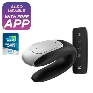Wibrator dla par Satisfyer Double Fun aplikacja czarny