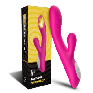 Wibrator króliczek podgrzewany ciepły 9 trybów 22 cm różowy