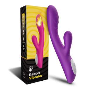 Wibrator króliczek podgrzewany ciepły 9 trybów 22 cm fioletowy