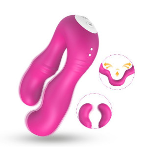 Podwójny wibrator lesbijski dla par 9 trybów 14cm różowy