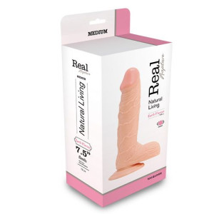 Realistyczne dildo z jądrami pilotem cielisty 19 cm