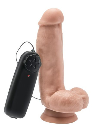 Realistyczne dildo z wibracjami duże jądra pilot 15 cm