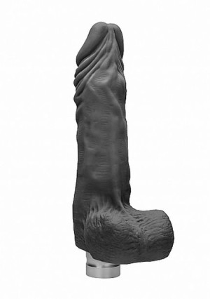 9" / 23 cm Realistic Vibrating Dildo With Balls - Black