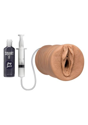 Masturbator-SQUIRTING PUSSY TAN STROKER FLESH
