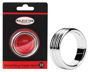 Pierścień erekcyjny na penisa stalowy metalowy 38mm