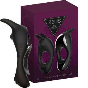 FeelzToys - Zeus Dual Vibe Cockring Zwart