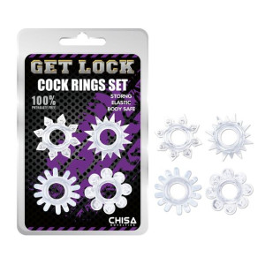 Zestaw pierścienie erekcyjne Cock Rings Set-Clear