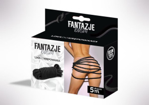 Linka bondage do wiązania krępowania BDSM 5m Czarna